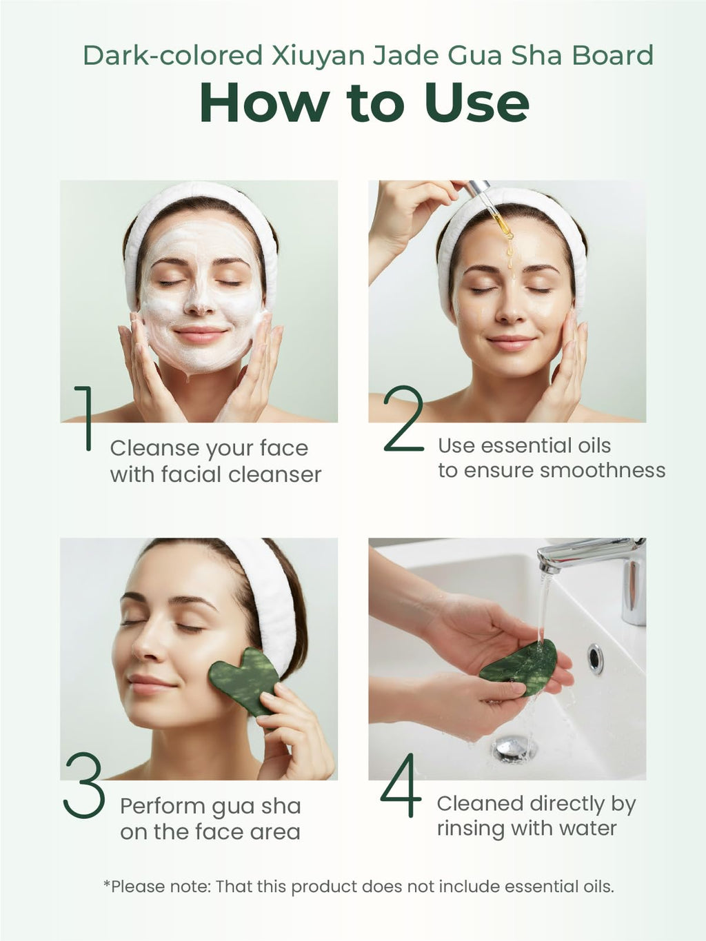 Tophld jade gua sha tool displayed for jawline contouring demonstration