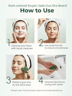 Tophld jade gua sha tool displayed for jawline contouring demonstration