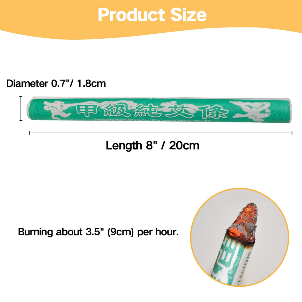 High purity moxa stick burning demonstration view