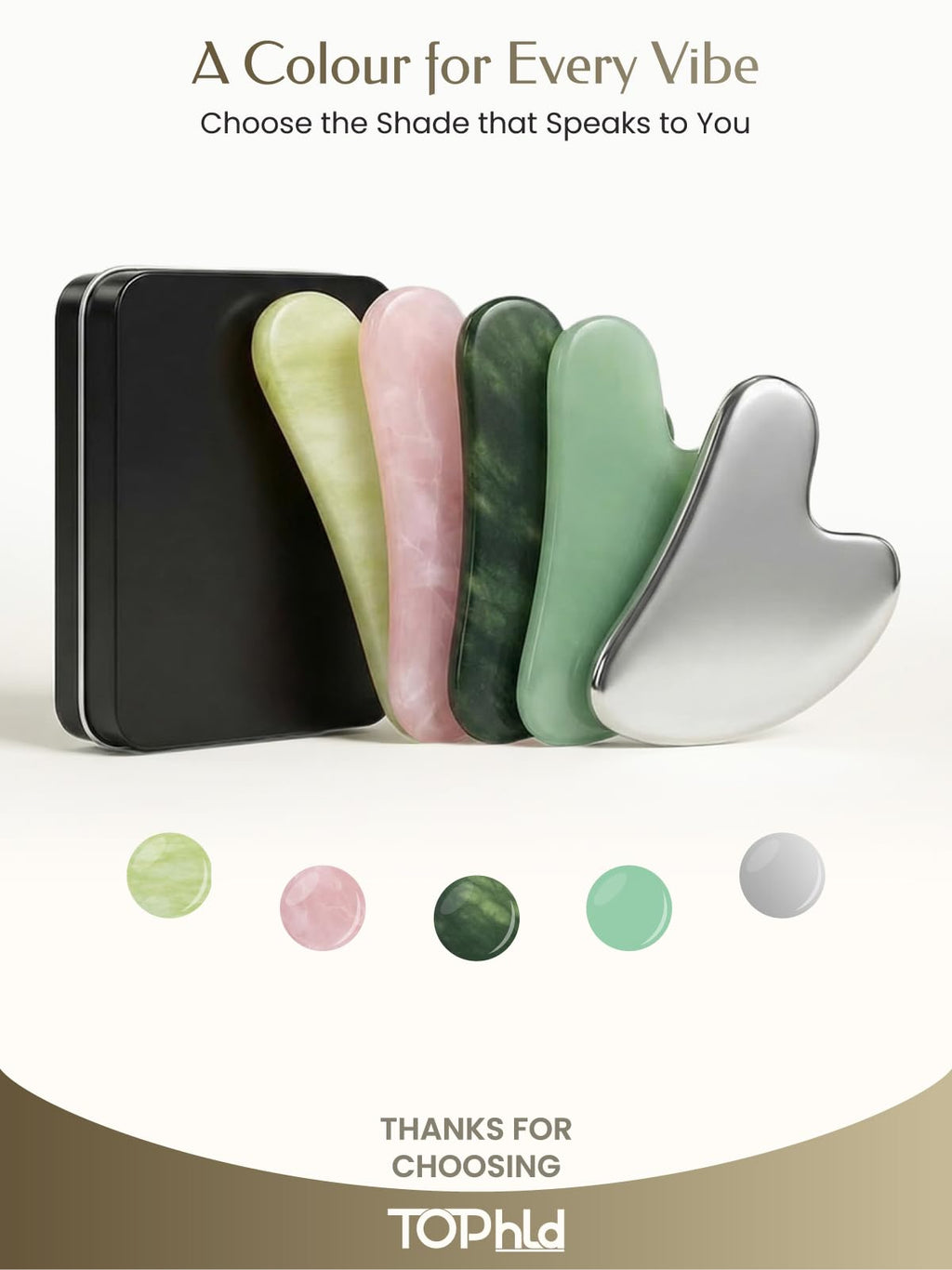 Complete Tophld stainless steel gua sha set with accessories