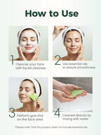 Tophld jade stone massager demonstrated for facial contouring