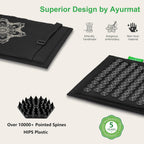AyurMat acupressure mat set lifestyle use for back tension relief