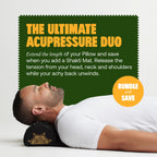 Shaktimat Acupressure Pillow shown in use supporting neck and shoulder relaxation