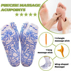 Reflexology socks printed zone chart close up