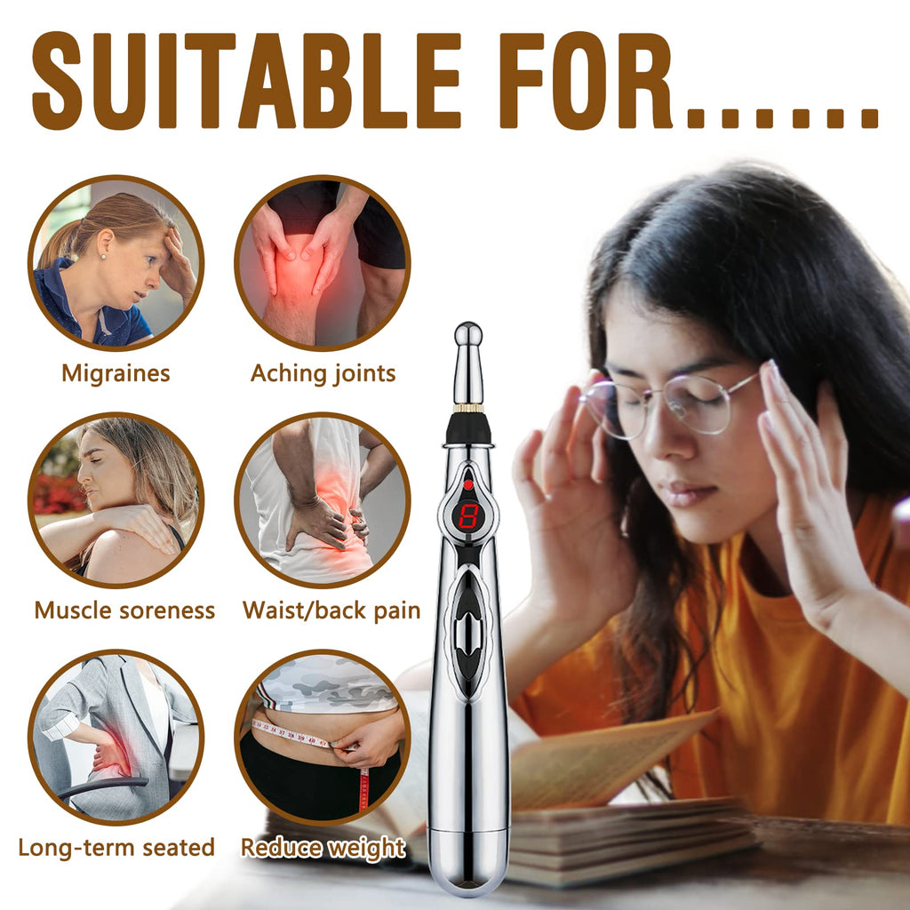 Interchangeable massage heads for the electronic acupuncture device