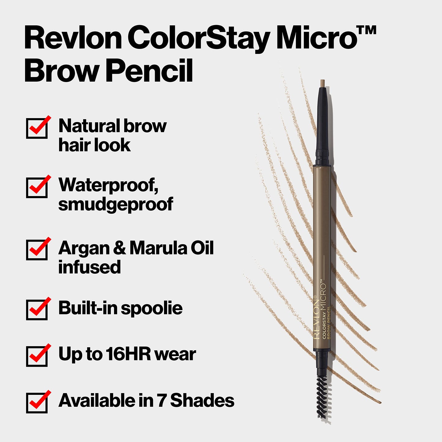 Revlon ColorStay eyebrow pencil built in spoolie brush end for blending