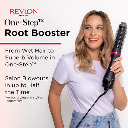 Revlon hot air brush close up of the one and a half inch ceramic barrel bristles.