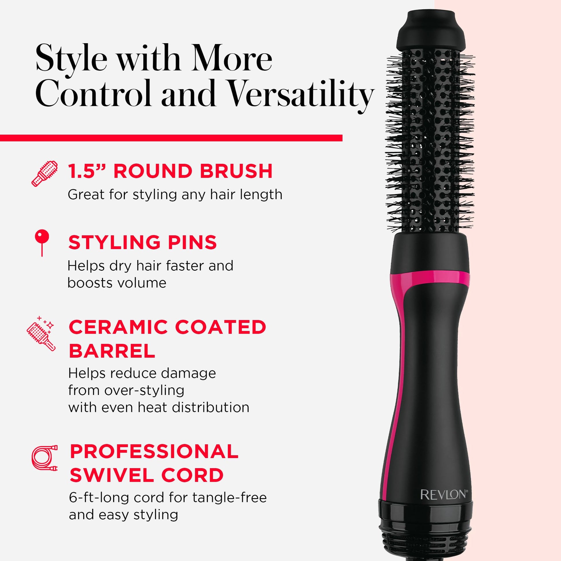 Revlon ionic hair volumizer packaging box showing authentic imported product specifications.