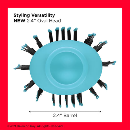 The sleek ergonomic handle and heat speed control dial of the Revlon styling tool.