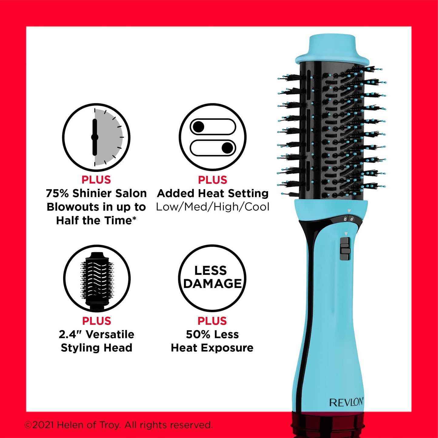 Packaging of the authentic USA imported Revlon hair dryer and styler tool.