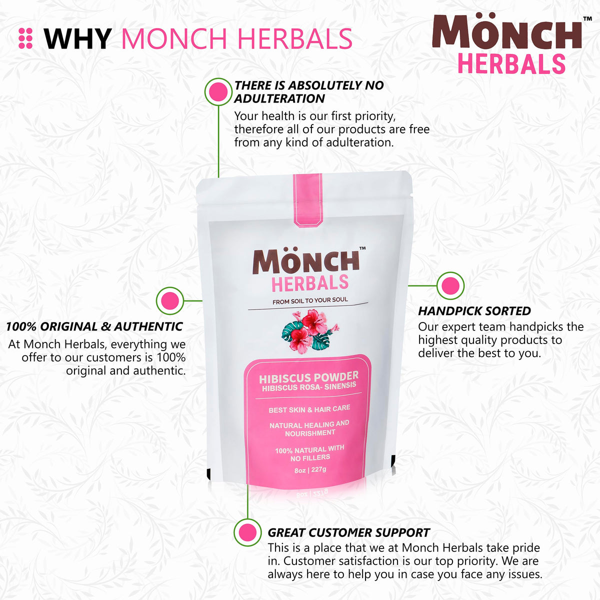 Lifestyle product presentation of organic hibiscus powder for personal care