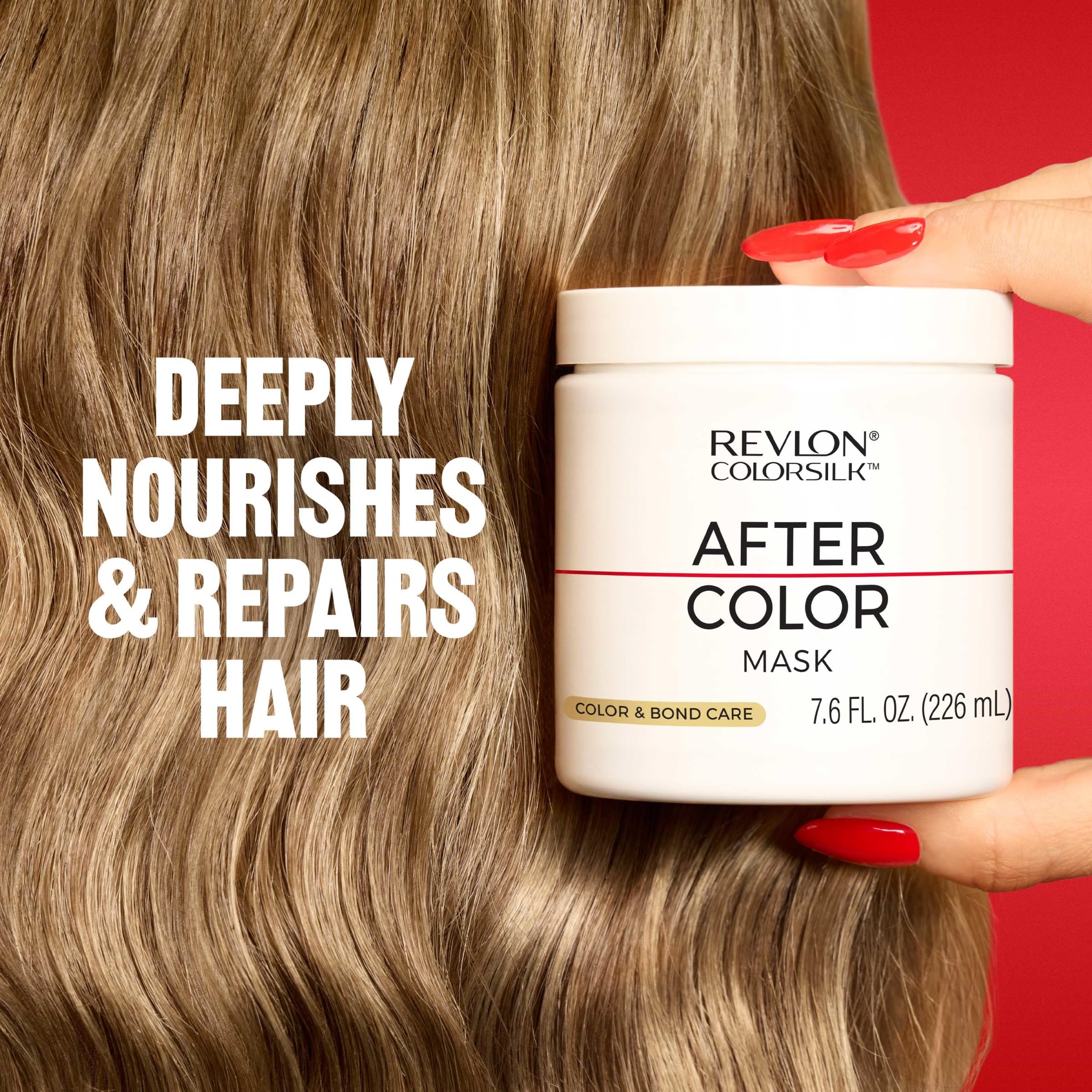 Texture shot of the rich white hair mask cream inside the REVLON ColorSilk jar