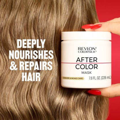 Texture shot of the rich white hair mask cream inside the REVLON ColorSilk jar