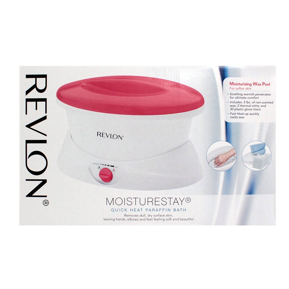 Revlon Moisturizing Paraffin Bath accessories kit including wax blocks and thermal mitts