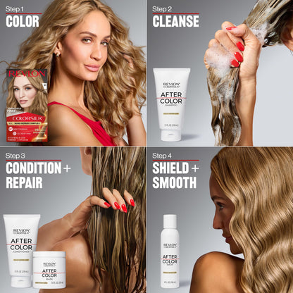 Imported REVLON hair treatment jar highlighting the coconut oil and shea butter benefits
