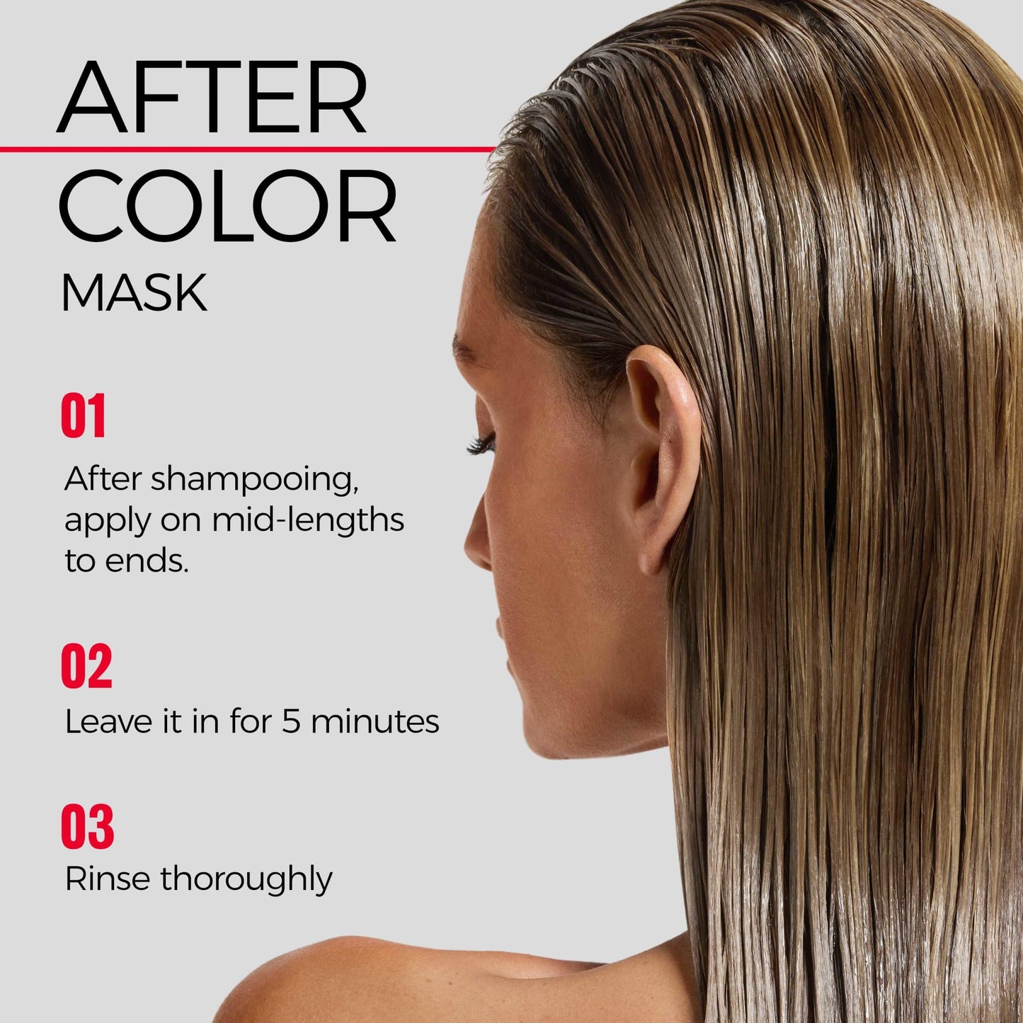 Side view of REVLON ColorSilk After Color Care Mask seven point six fluid ounce packaging