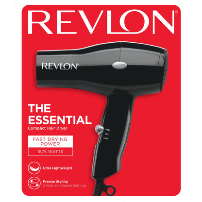 Top view highlighting the cold shot button positioning on the Revlon 1875 Watt compact styler