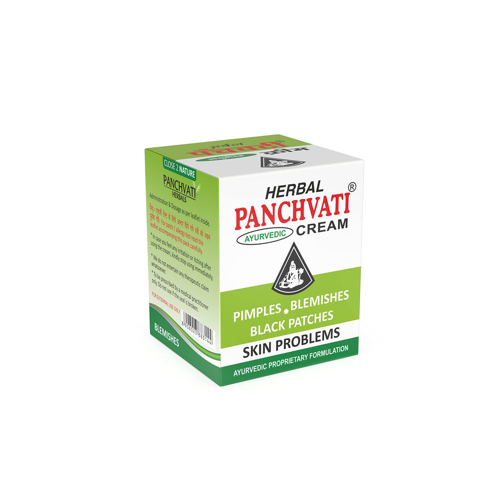 Top cap view of Panchvati Herbals anti acne cream packaging