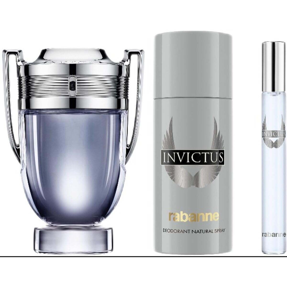 Paco Rabanne Invictus Eau de Toilette spray and deodorant set packaging