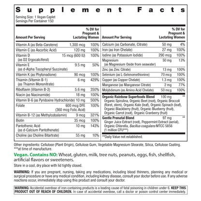 Rainbow Light Prenatal One 150 vegan caplets bottle