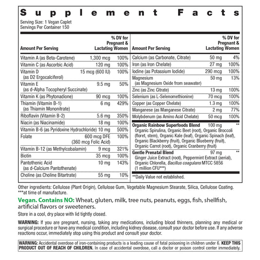 Rainbow Light Prenatal One 150 vegan caplets bottle