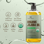 Botanic Hearth USDA Organic Jojoba Oil texture and purity showcase