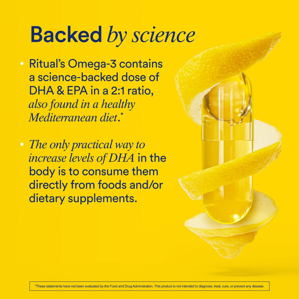 Ritual supplement bottle showing citrus essence details
