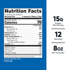 Nutricost Unflavored Egg White Protein nutritional facts label highlighting fifteen grams of protein per serving.