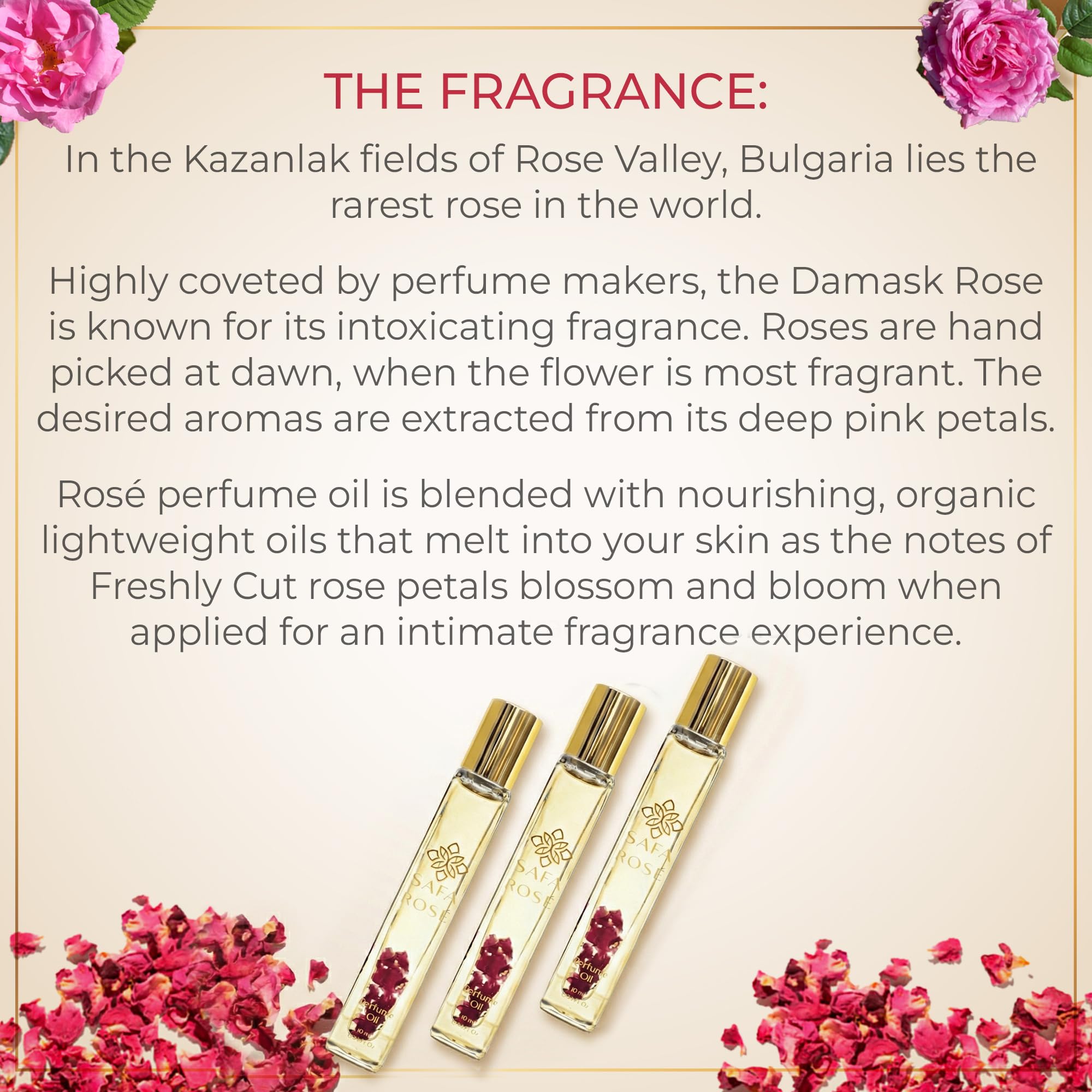 Aromatic rose essential oil for face moisturizing absorbs without grease