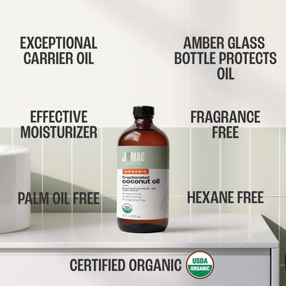 Fragrance free fractionated coconut oil provides deep moisturizer for body