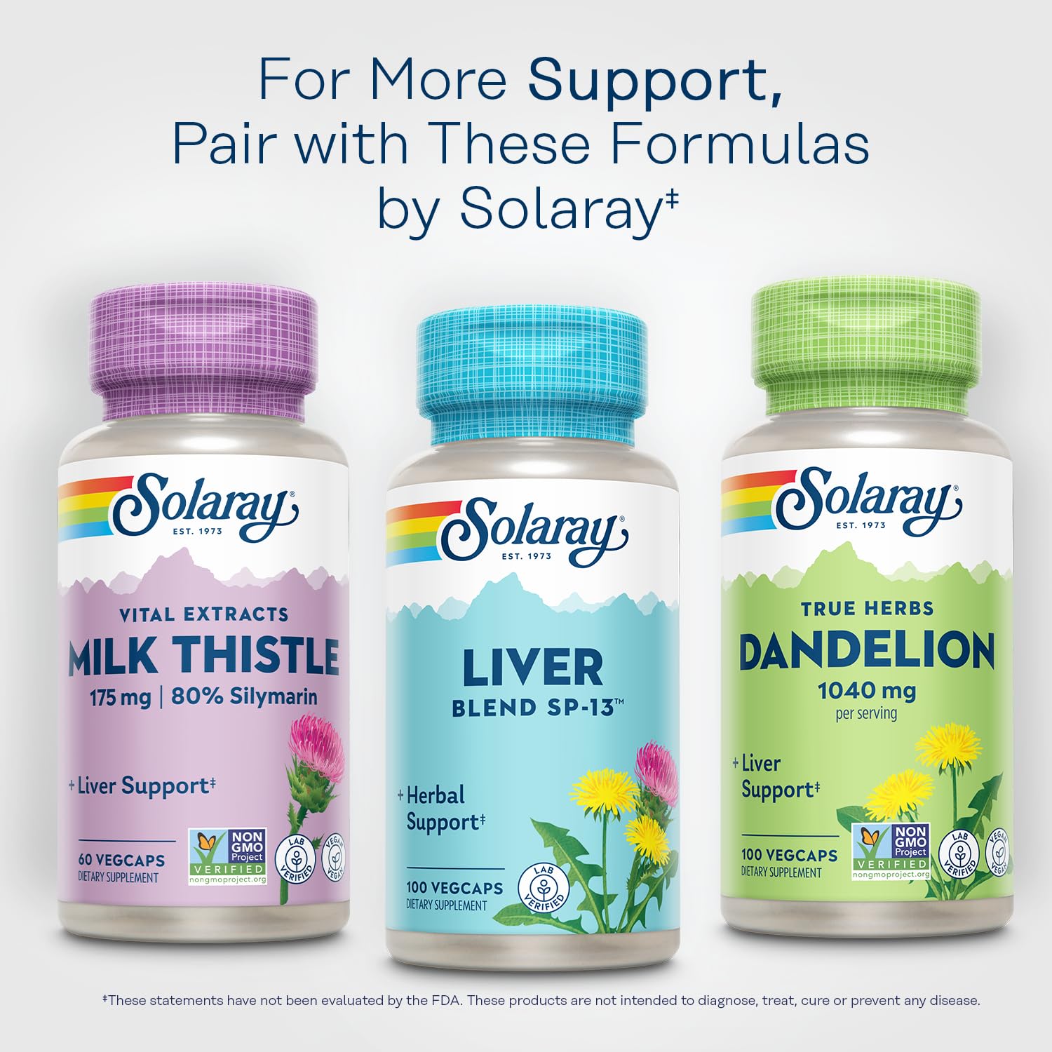 Authentic imported Solaray liver cleanse packaging showing secure seal and global product specifications