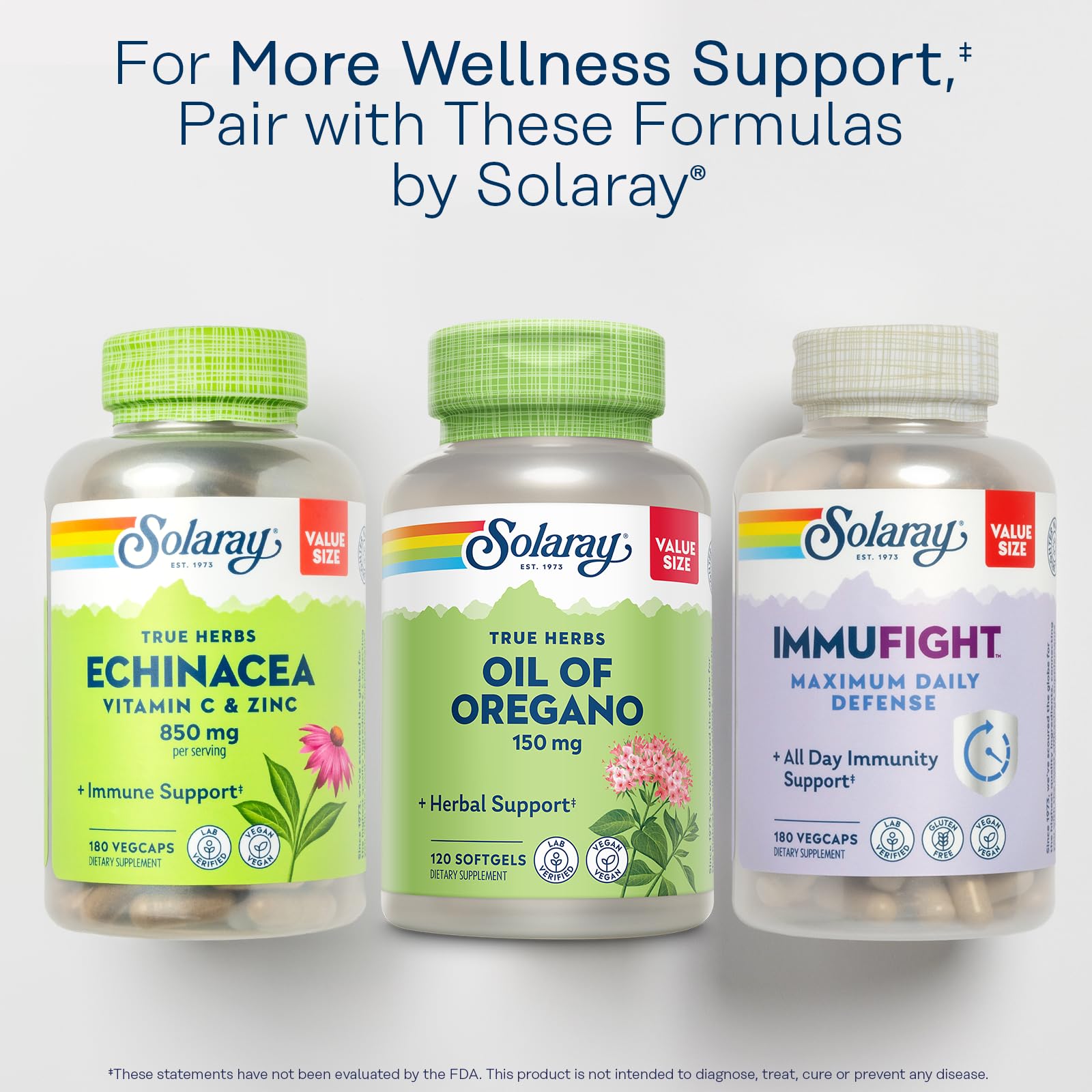 Solaray Oil of Oregano carvacrol rich immune support product side angle shot