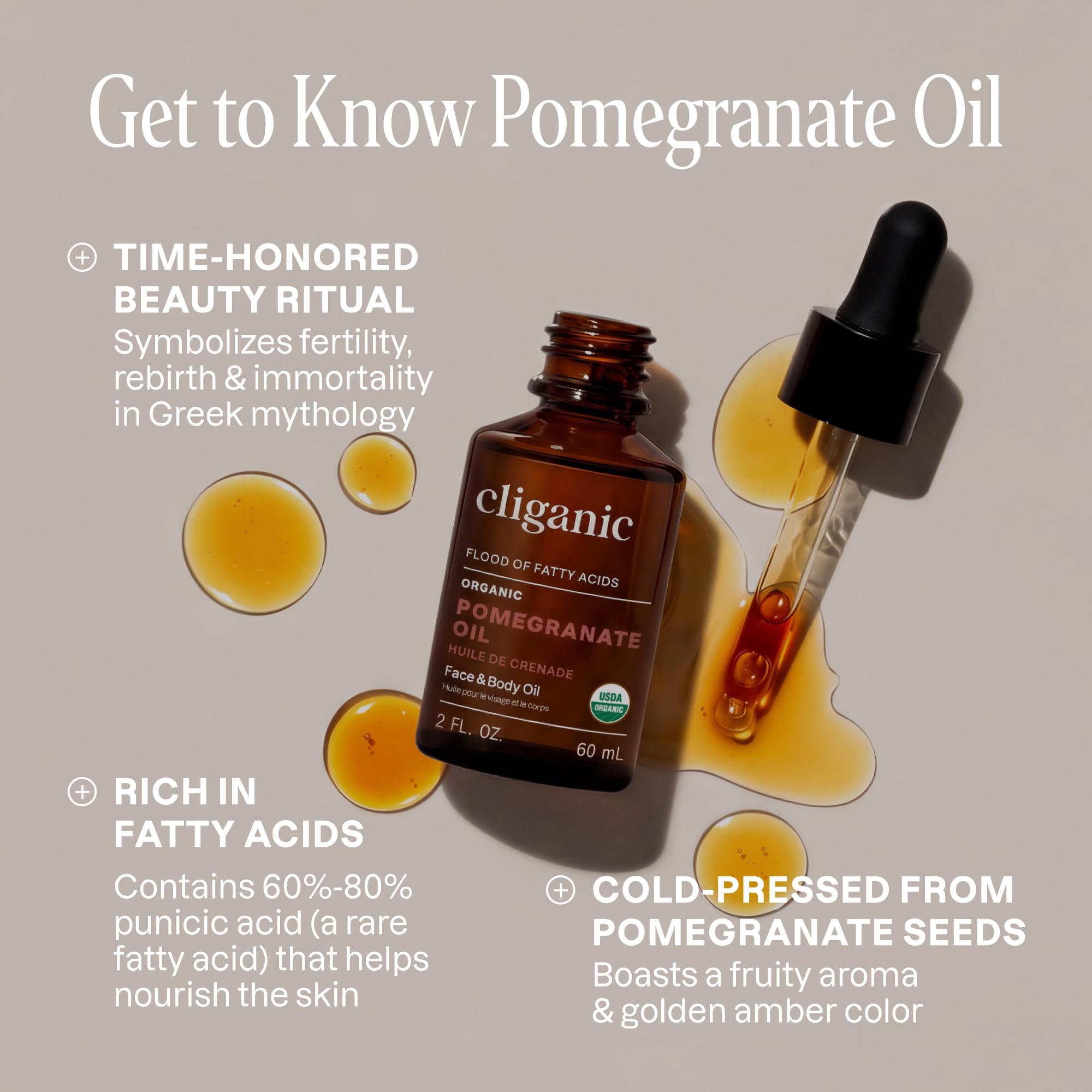 Pure cold pressed pomegranate oil rich in omega fatty acids for skin care