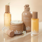 Lifestyle view of Saltair Santal Bloom body butter jar on a bathroom shelf
