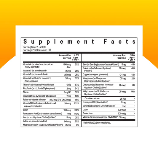 Seeking Health Kids Methyl Free Multivitamin Supplement for children sensitive to methylated nutrients side label details.