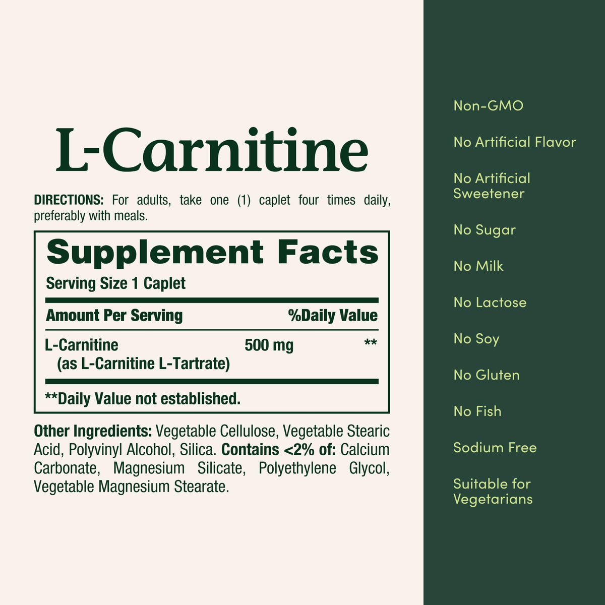 Top view of Nature's Bounty L-Carnitine bottle cap