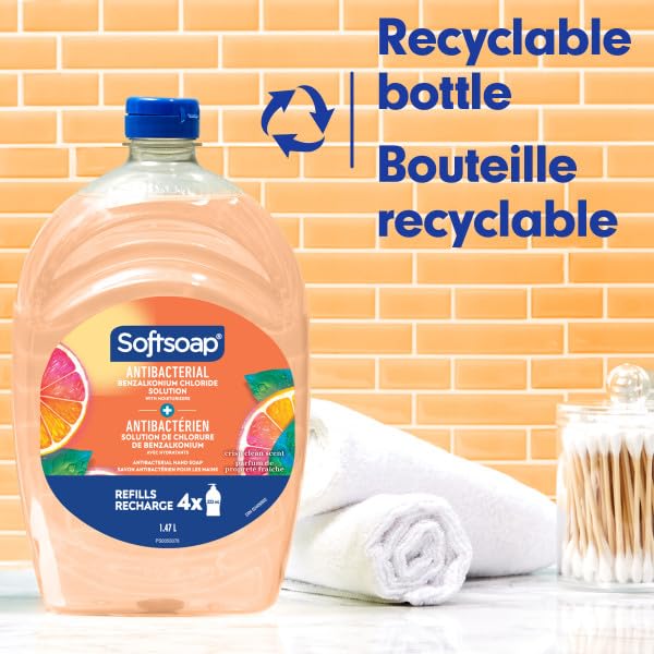 Dermatologist tested paraben free Softsoap hand soap bottle back label