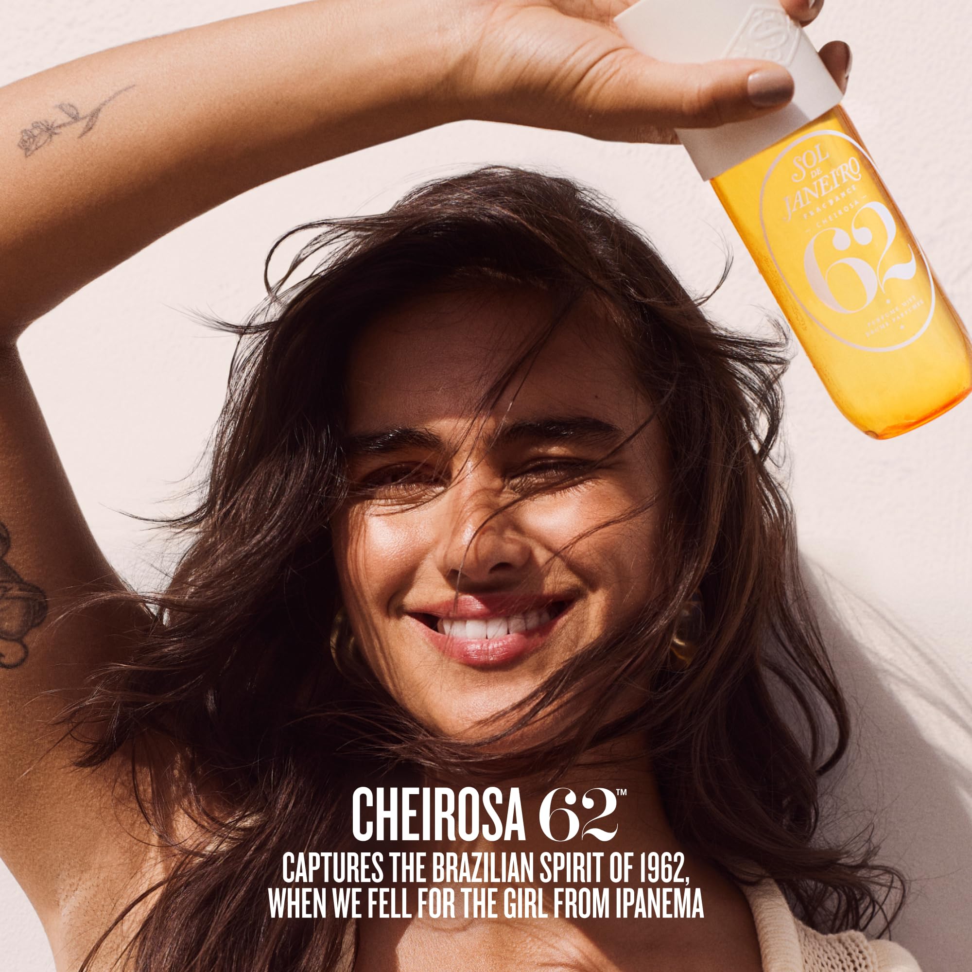 Lifestyle shot of Sol De Janeiro Cheirosa 62 perfume mist