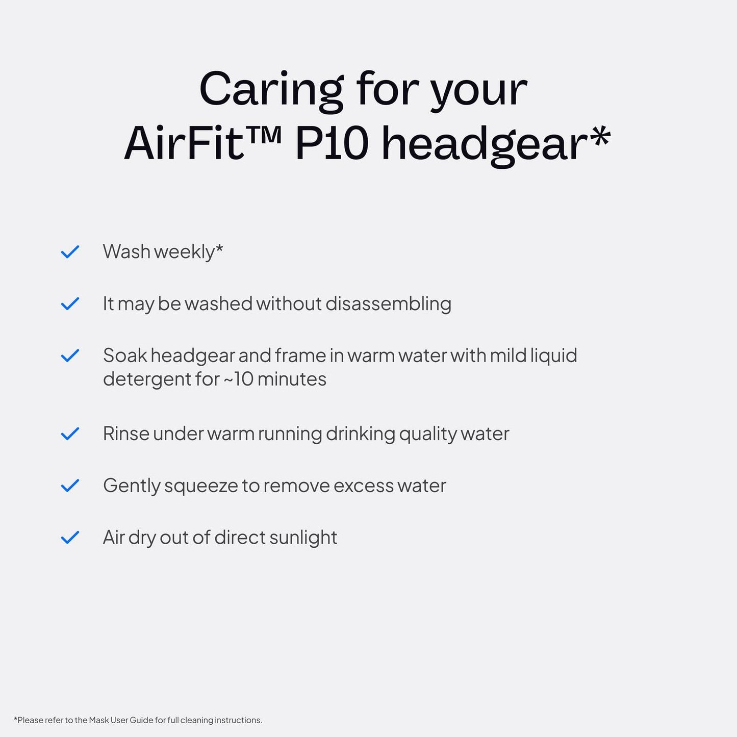 ResMed AirFit P10 headgear assembly packaged