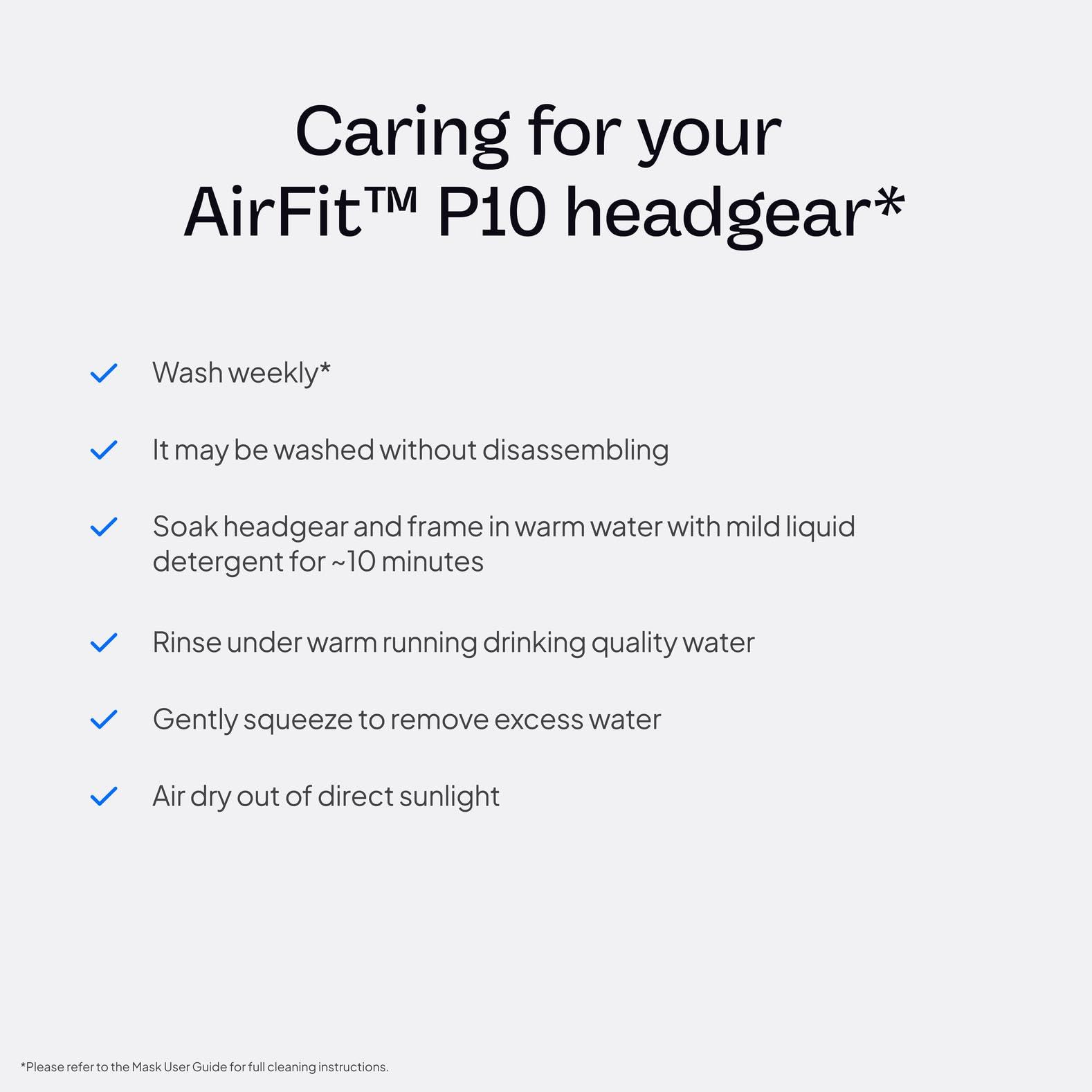 ResMed AirFit P10 headgear assembly packaged