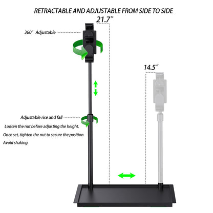 Side profile of CPAP hose hanger height adjustment