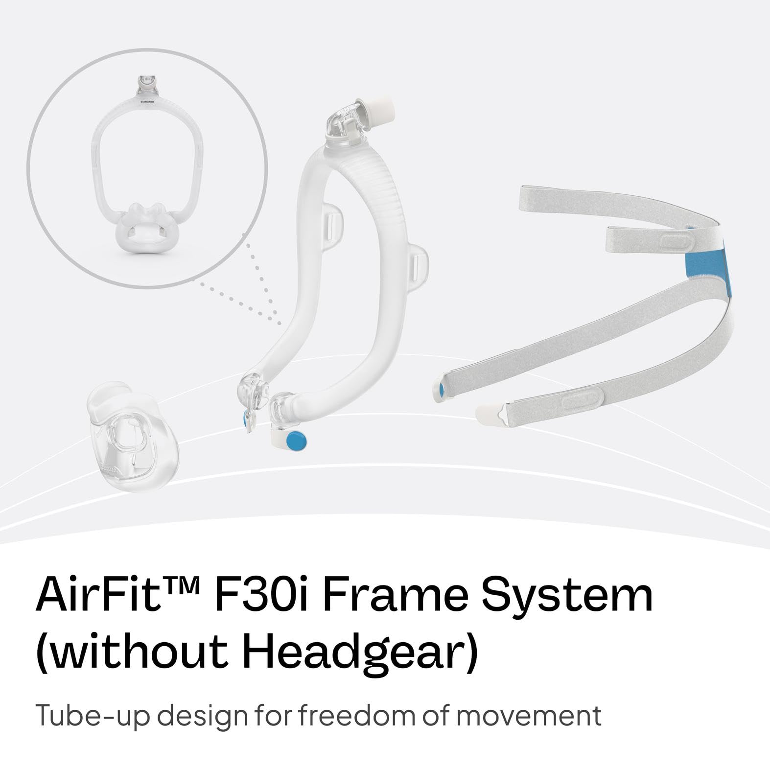 Side profile of ResMed AirFit F30i replacement frame