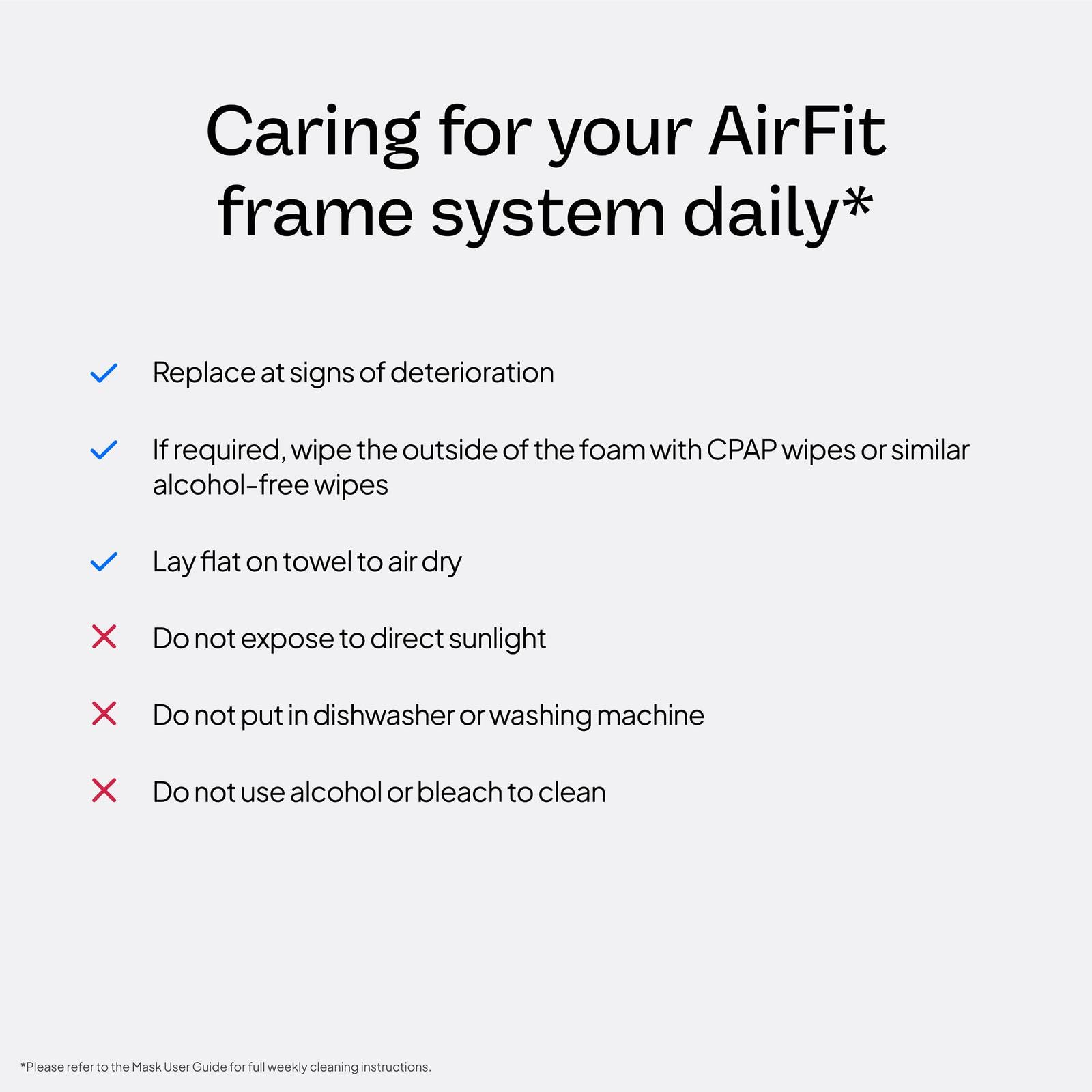 Close up of ResMed AirFit F30i standard frame material
