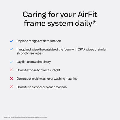 Close up of ResMed AirFit F30i standard frame material