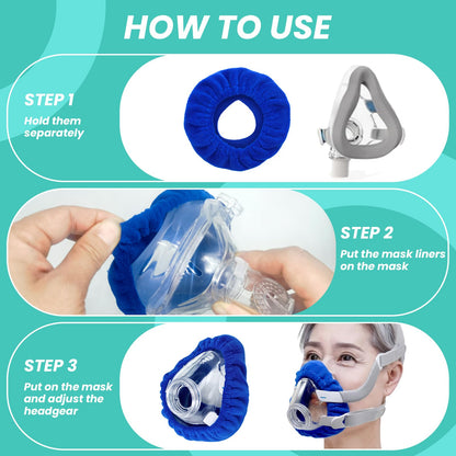 Reusable CPAP mask liner installed on F20 cushion