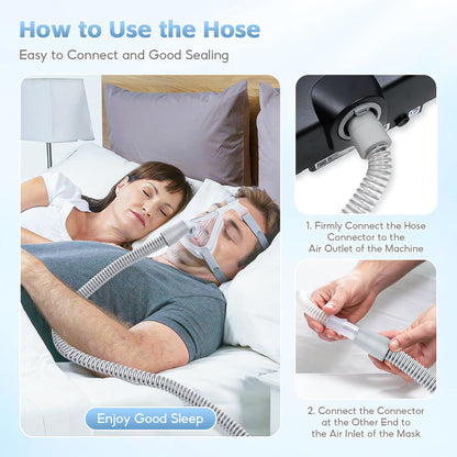 Gray universal CPAP tubing for sleep apnea machine