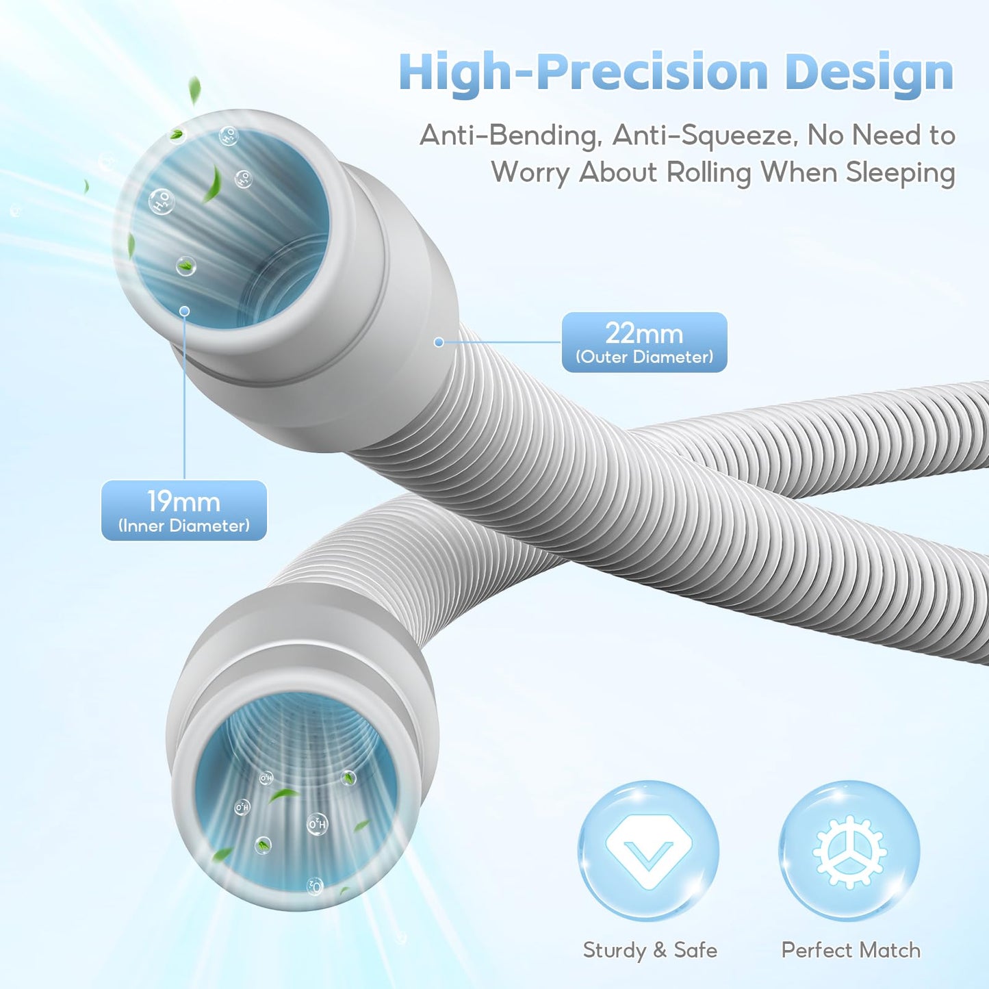 6 foot long universal CPAP hose set