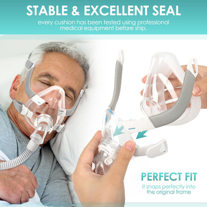 Side view of Airfit F20 compatible cushion showing silicone seal