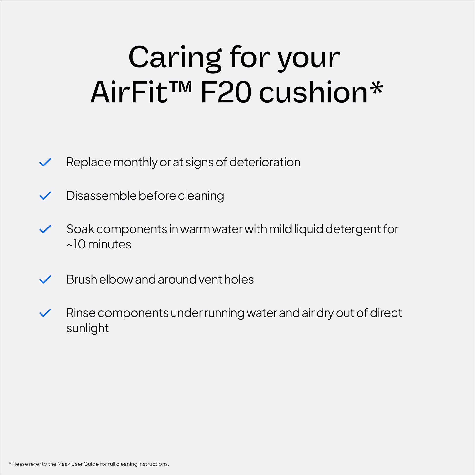 Large size ResMed AirFit F20 CPAP cushion packaging