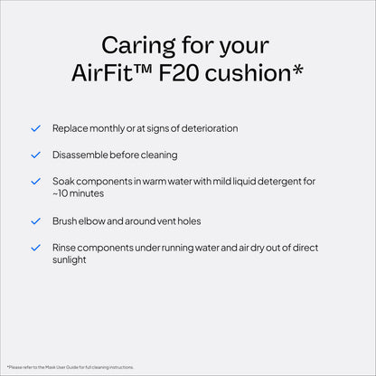 Large size ResMed AirFit F20 CPAP cushion packaging